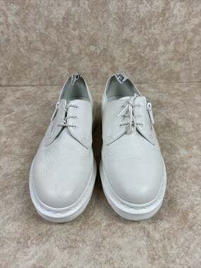 Doc Martens Air Wair 1461 w/Zip Leather Platform Shoes W9 (EU 41) White Textured